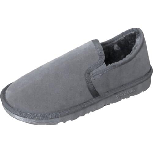 2021 Winter New Concise Style Boots for Man Plush Thickening Solid Colors Shallow Flat Snow Boots Fashion Suitable for Outside