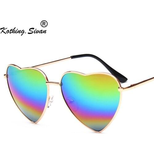 2019 New Cute Sexy Retro Love Heart Sunglasses Men Women Colorful Golden Silvery Goggles Vintage Ocular Sun Glasses Female UV400