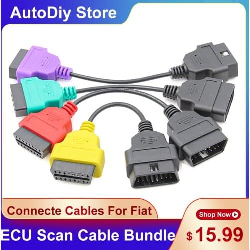 Newest 4pcs Multi ECU Scanner Diagnostic Connecte Cables Adapter Bundle For Fiat ABS
