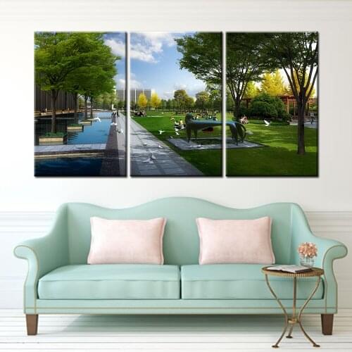 New 3 Pieces/sets Canvas Art Canvas Paintings 3 Panel HD Park Scenery Nordic Decorations For Home Wall Art Prints Canvas
