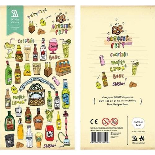 Origin Korea Sonia Scrapbooking High Quality Paper Sticker Oktoberfest Hobby DIY Diary Craft Decoration Suatelier Stickers
