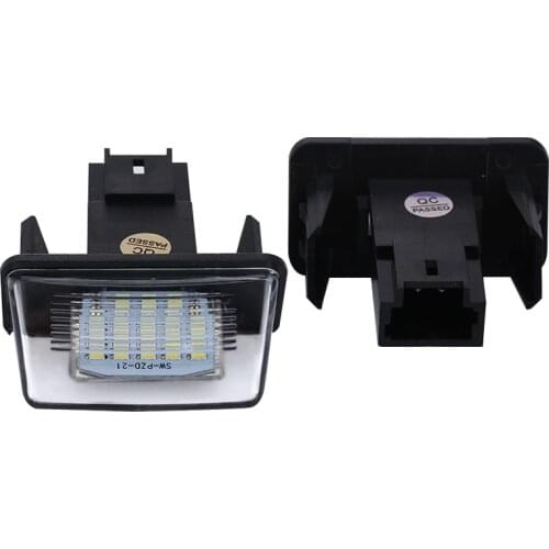 2PCS LED Number License Plate 18SMD No Error Light Bulb For Peugeot 206 207 306 307 406 407 For Citroen C3 C4 C5 led tail lights