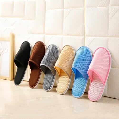 Men Women Slippers Hotel Travel Disposable Slippers Home Hospitality Breathable Soft Comfortable One Indoor Slippers