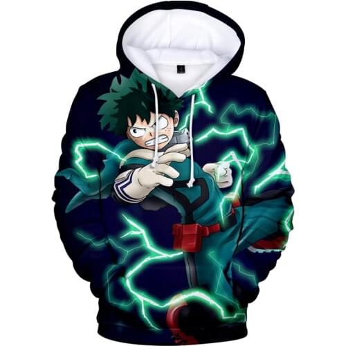 My Hero Academia Hoodies Midoriya Izuku Himiko 3D Hoodie Childrens Winer 3D Hoodies Sportswear Coats Youthful Women Men Tops