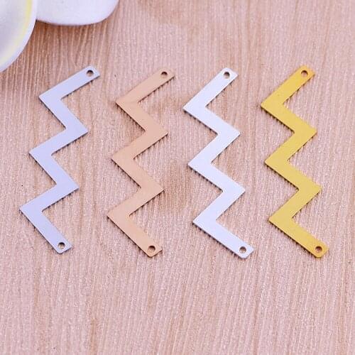 20pcs V-shaped wave double hole joint electroplating multicolor earrings necklace diy handmade jewelry accessories