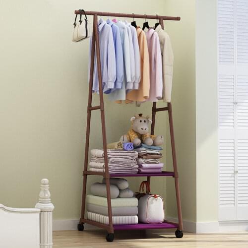 Coat Rack Floor Standing Clothes Hanger Removable Metal Storage Rack With Wheel Organizer Garment Clothes Holder Shelves