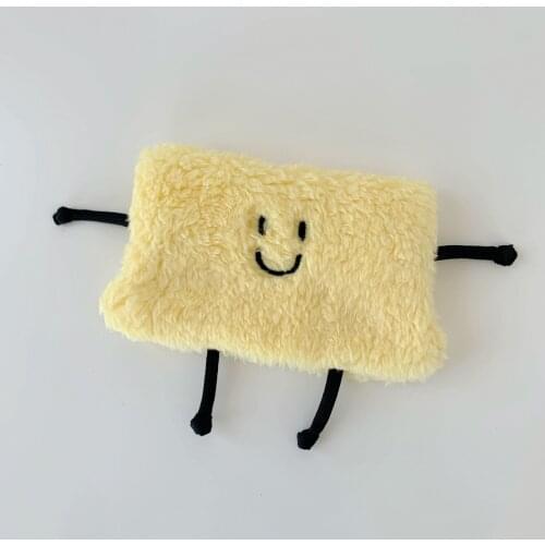 Kawaii Soft Plush Cartoon cheese Coin Purse Cute Animal Zipper Children Girl Coin Wallet USB Cable Headset Mini Bag Key Wallet