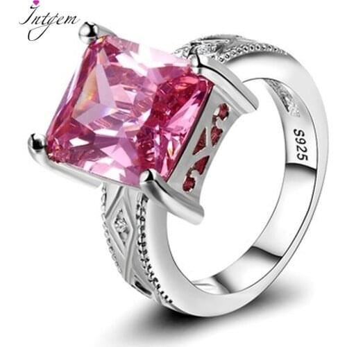 Finger Rings For Women Solid 925 Sterling Silver Ring With Rainbow Topaz Top Quality Gemstone Ring Party Wedding Gifts Size 6-10