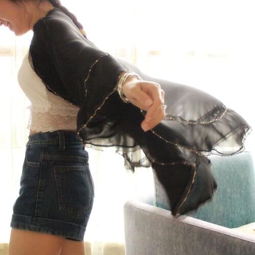 Black Veste Cape Femme Sun Protection Poncho Women Summer Thin Bat Sleeve Cardigan Suitable For Driving And Vacation Discount Ca