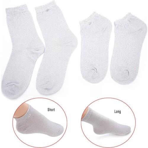 1 Pair Electrode Socks Conductive Fiber Sock for Electrotherapy Pain Relief Physical Therapy Electrode Massage Socks Foot Care