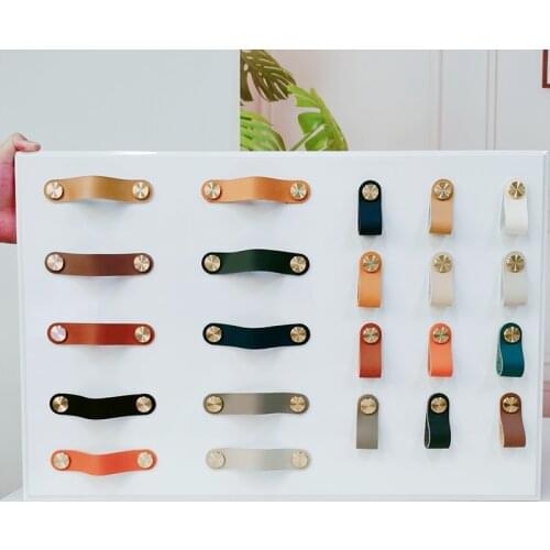 14-Color Nordic Eco-Friendly Leather Wardrobe Drawer Furniture Door Handle Cabinet Child Anti-Collision Safety Handle Warranty