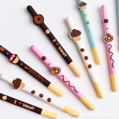 40 pcs/lot Creative Fruit Chocolate Gel Pen Cute 0.5 mm black ink Signature Pen School Office writing Supplies Promotional Gift