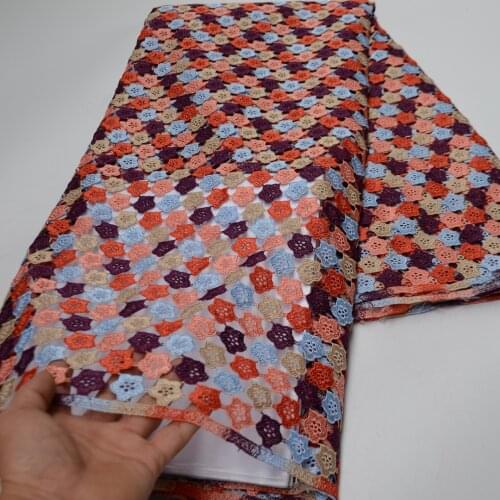 5yards/pc) Delicate design African water soluble lace multicolored guipure lace fabric high quality for party dress WLP064