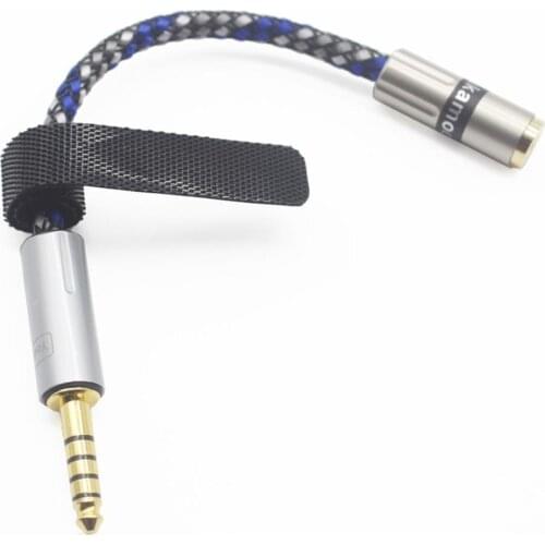 [ 4.4mm Male ] 4.4mm to 3.5mm Female 8 Core Silver Plated Headphone Earphone Adapter Cable 4.4mm to 3.5mm Balanced 4 Pole Female