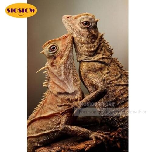 Diy 5d Diamond Painting Crystal Lizard Reptile Diamond Mosaic Embroidery Animal Love Cross Stitch Kit Decor Home Arts And Crafts