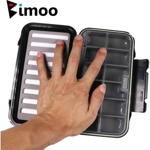 Bimoo M Size Waterproof Fishing Fly Box Fly Fishing Tackle Box Small Spoon Lure Hook Ice Jig Storage Box 7.76''x4.40''x1.81