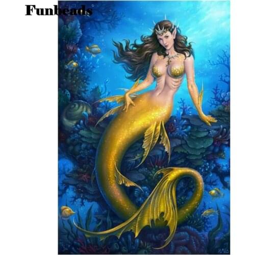 Large size Undersea mermaid Emeroidery diamond painting rhinestone 3d cross stitch diamond mosaic full display drill image,FF660