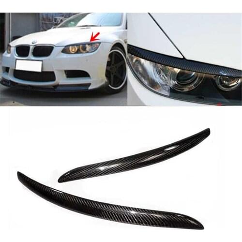 BOOMBLOCK Carbon Fiber Sticker Car Headlight Eyelid Eyebrow Cover Strip Accessories Auto for BMW 2006-2012 BMW 3 Series E92 E93