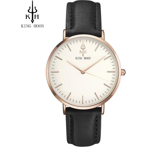 KING HOON 2017 New Fashion Casual Mens Watches Top Brand Luxury Leather Business Quartz Watch Men Wristwatch Relogio Masculino