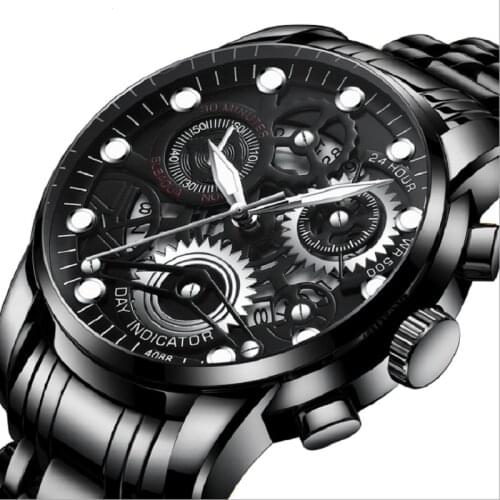 Hollow Mens Sports Watches Relogio Masculino Top Brand Luxury Waterproof With Stainless Steel Luminous Quality Watch For Men