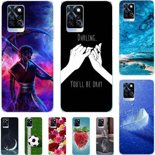 For Infinix Note 10 X693 Note 10 Pro X695 NFC Case Cartoon Pattern Soft TPU Cover Coque Animal Flower Shell