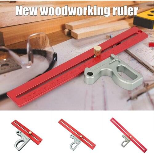 Woodworking 45/90 Degree Angle Ruler Scribe Gauge Measuring Tool 200/300/400mm In Stock