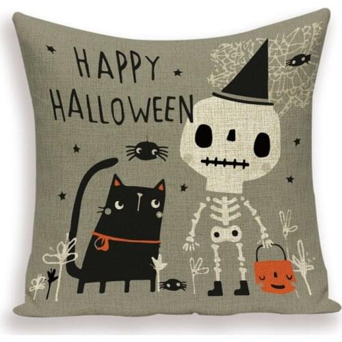 Halloween Trick or Treat Pillows Case Horror Skull Ghost Cushion Covers Pumpkin Nascita Decor Linen Kussenhoes Cojin Kissenbezug