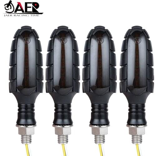 JAER 4PCS 1.5W Motorcycle LED Turn Signal Indicator Flowing Water Blinker with DRL Flasher and Rear Brake Tail Lights CE mark