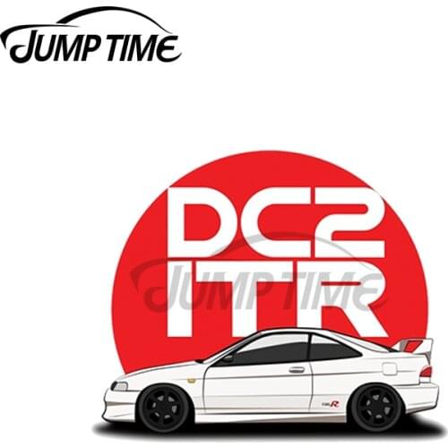 JumpTime 13 x 6.9cm For White JDM DC2 ITR Funny Car Stickers Personality JDM Decal Car Door Laptop Waterproof Scratch-Proof
