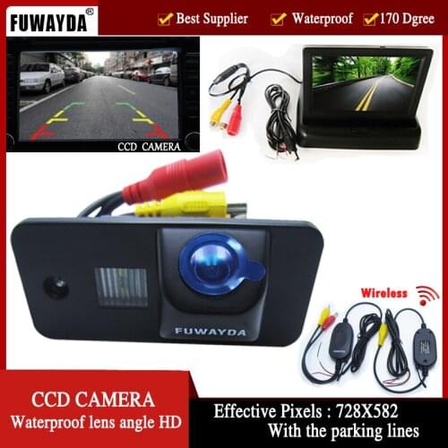 FUWAYDA Wireless CCD LED Car Rear View Camera for AUDI A3 S3 A4 S4 A6 A6L S6 A8 S8 RS4 RS6 Q7 foldable 4.3 Inch LCD TFT Monitor