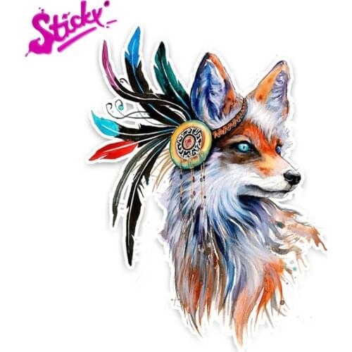 STICKY Beautiful Fox Lion Anime Car Sticker Decal Decor Motorcycle Off-road Laptop Trunk Guitar PVC Vinyl Stickers