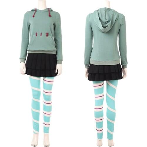 Adult Women Breaks the Internet Vanellope Cosplay Costume Halloween Party Outfit Full Props Suit