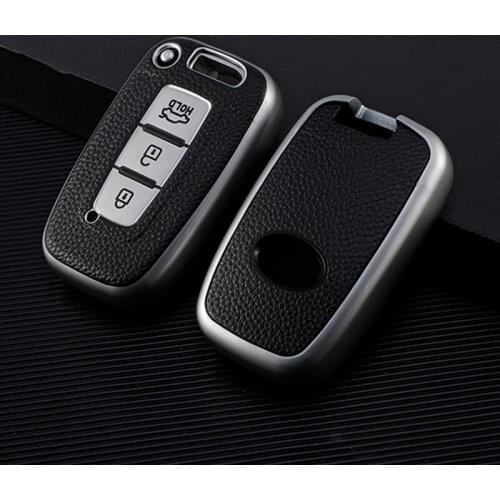 TPU Leather Car Key Case Cover For Hyundai I30 I20 IX35 I40 I10 Kona Accent Solaris Creta Tucson Santa fe 2021 Key Accessories