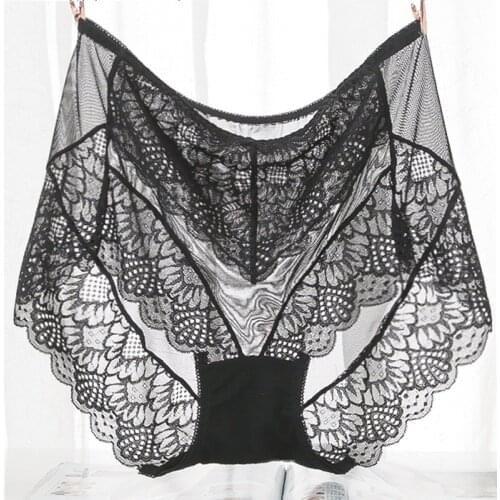 VU022 Sexy Transparent Panties Women Lace Underwear High Waist Seamless Lingerie Top Quality Breathable Briefs