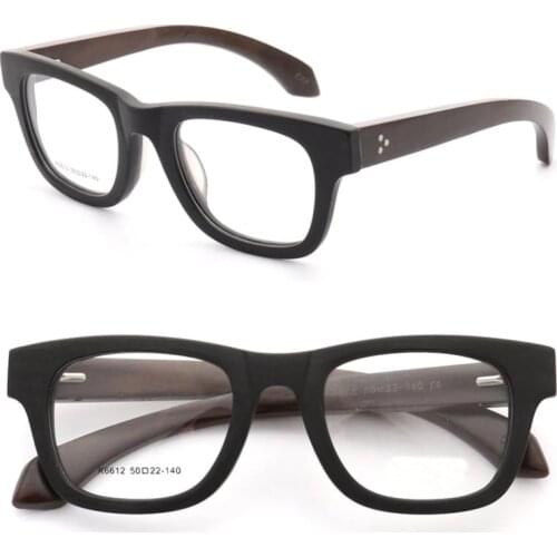YOUTOP Mens Fashion Optical Frames Hand made Acetate With Wooden Temple Round eyewear Fashion prescription Eyeglasses K6612
