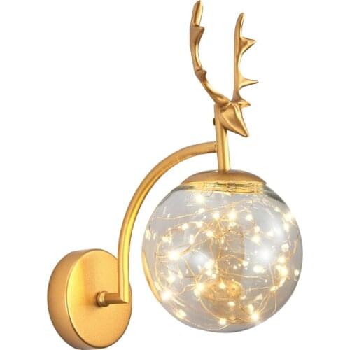 Wall lamp warm creative bedroom bedside European living room dining room study aisle staircase simple modern led lamps