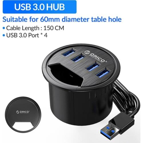 ORICO USB 3.0 HUB Desktop Grommet With Headphone Microphone Port Type C Card Reader OTG Adapter Splitter For Laptop Accessories