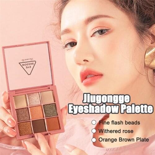 9 Colors Eyeshadow Palette Holographic Shiny Matte Glitter Pigment Eye Shadow Pallete Metallic Diamond Makeup Palette