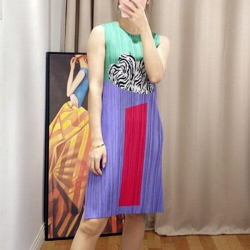 Miyake Pleated Zebra Dress