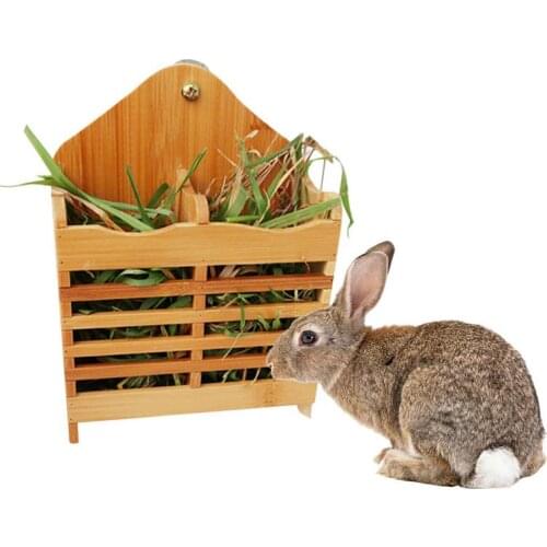 Rabbit Hay Feeder Grass Frame Manger Rack Grass Stand Food Bowl Guinea Pig Chinchilla Grass Holder Small Pet Cage Accessories