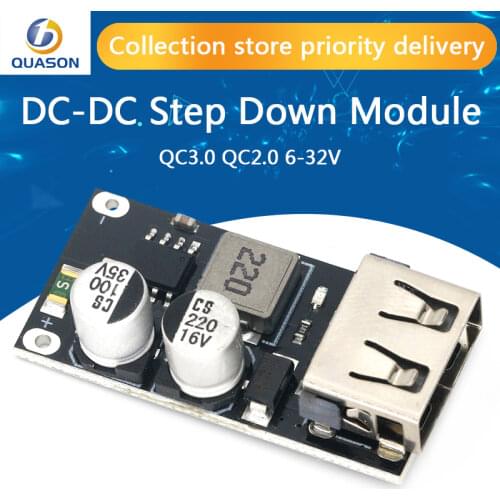 QC3.0 QC2.0 USB DC-DC Buck Converter Charging Step Down Module 6-32V 9V 12V 24V to Fast Quick Charger Circuit Board 3V 5V 12V