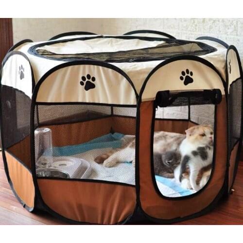 Hot Outdoor pet dog cat tent house pet Octagonal dog Fence Portable Folding Round dog bed house Corgi Playpen Sofa Supplies