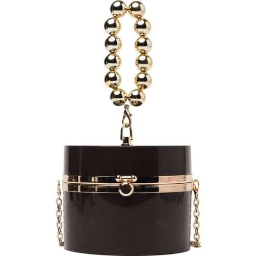 Acrylic Chain Transparent Box Jelly Bag Individual Hexagon Clear PVC Women Handbags Mini Designer Evening Crossbody Tote Bags