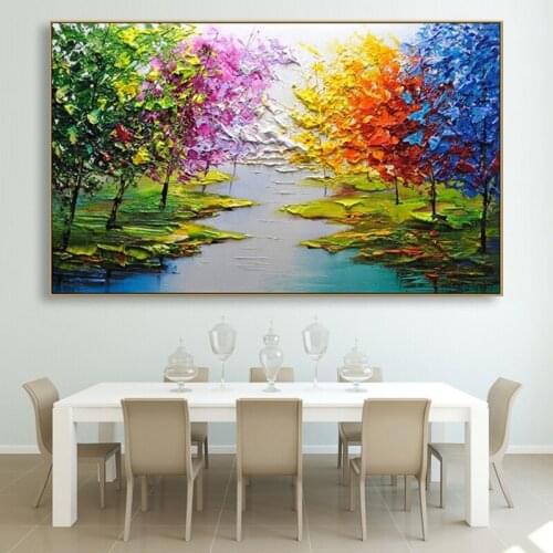 Hand-painted landscape oil painting abstract decorative painting modern minimalist painting AT1320 B