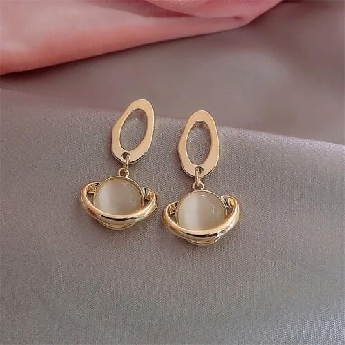 Planet pendant earrings female net red hot style earrings female students Korean version simple temperament fashion earrings