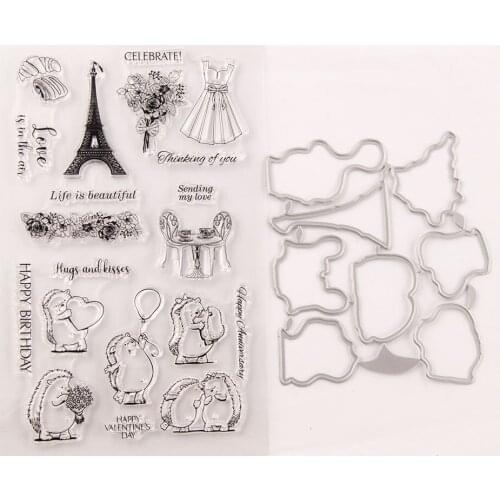 Silicone Clear Stamps CUTTING DIES For Scrapbooking STENSICLS VALENTINE DIY PAPER Album Cards MAKING Transparent RUBBER Stamp