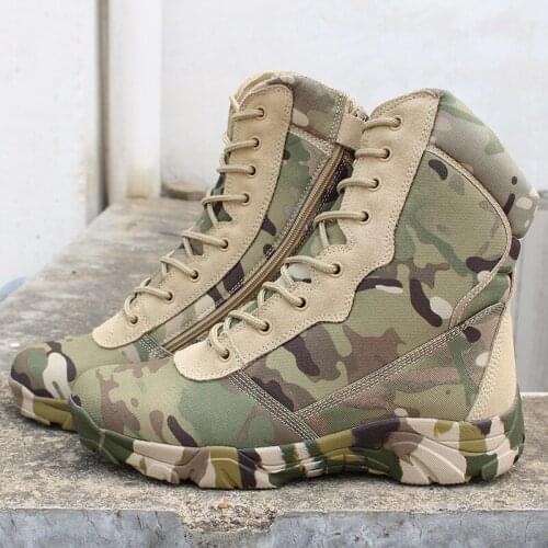 Tactical Men Women Army Fans Outdoor Climbing Hiking Shoes U.S. Camouflage Wearproof Desert Camping Non-slip Training Boots