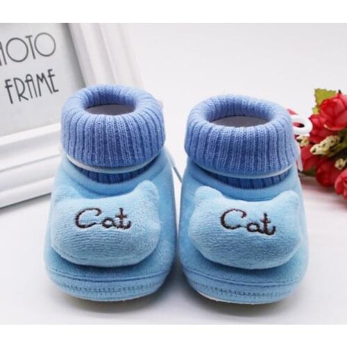 TELOTUNY baby shoes Infant Newborn Baby Girls Cashmere Plush Cat Winter Boots Soft Sole Non-slip Warm Crib Shoes Prewalker Shoes