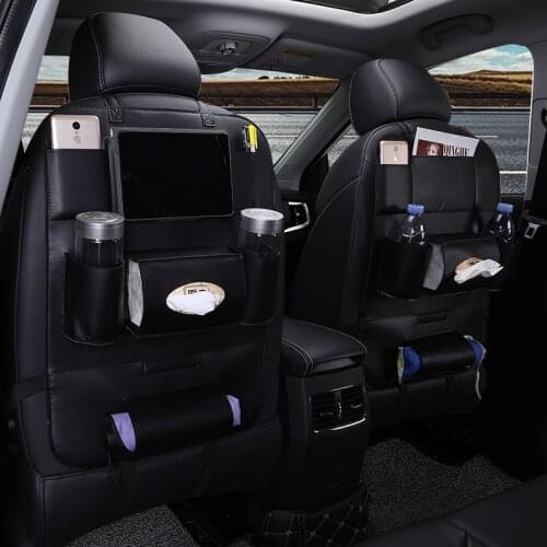 Car interior supplies multifunctional seat back leather folding dining table storage car storage seat back storage bag
