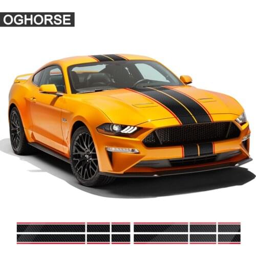 Double Racing Stripe Decal Universal 17" Wide Hood to Trunk Vinyl Rally Sticker Cars, Trucks, SUVs for Ford Mustang Toyota BMW